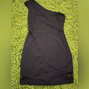 One Shoulder Black Short dress